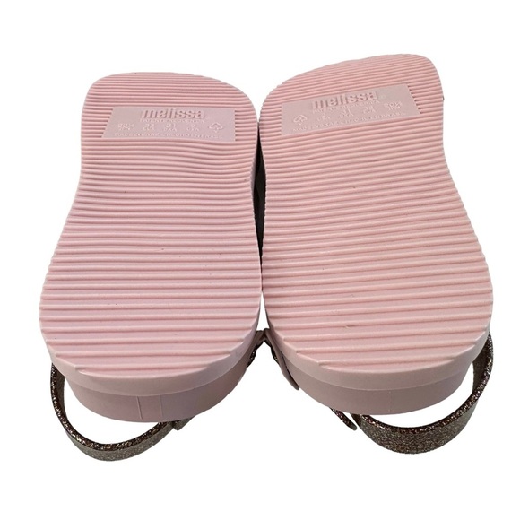 New in Box Mini Melissa Pink/Pink Glitter Mel Cosmis Sandals Kids Size 2 - Picture 9 of 13